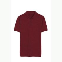 Polo Ellus Piquet Melange Easa Classic Masculina Bordô