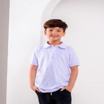 Polo Em Algodao Infantil Branca