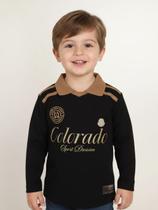 Polo Estampada Infantil Para Menino - PRETO Polo Estampada Infantil Para Menino - PRETO
