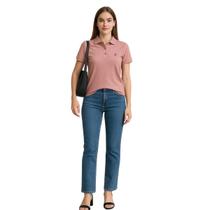 Polo Feminina Confort Rosé com Botões Frontais