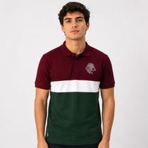 Polo Fluminense Tricolor Bordô Polo Fluminense Tricolor Bordô