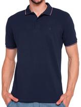 Polo Forum Masculina Muscle Piquet Tipped Collar Azul Marinho