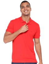 Polo Forum Masculina Piquet Muscle Logo Vermelha