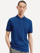 Polo Fred Perry Masculina Piquet Regular Black Twin Tipped Azul