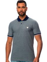 Polo Guess Masculina Piquet Smart Blue Azul Marinho Mescla Polo Guess Masculina Piquet Smart Blue Azul Marinho Mescla