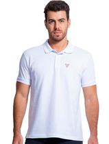 Polo Guess Masculina Piquet Tag Logo Branca Polo Guess Masculina Piquet Tag Logo Branca