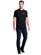 Polo Guess Masculina Piquet Tag Logo Preta Polo Guess Masculina Piquet Tag Logo Preta