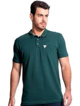 Polo Guess Masculina Piquet Tag Logo Verde Escuro Polo Guess Masculina Piquet Tag Logo Verde Escuro