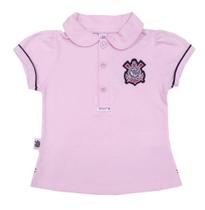 Polo Infantil Corinthians Rosa Oficial