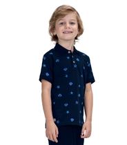 Polo Infantil Estampada Trick Nick Azul Polo Infantil Estampada Trick Nick Azul