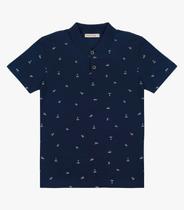 Polo Infantil Masculina Em Cotton Trick Nick Azul