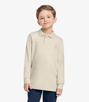 Polo Infantil Menino Manga Longa Trick Nick Bege