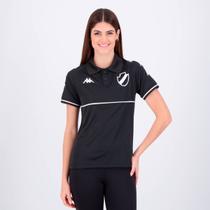 Polo Kappa Vasco Supporter Monochromatic Feminina Preta e Branca
