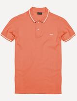 Polo King & Joe Masculina Piquet Slim Friso Bandeira Laranja Coral Polo King & Joe Masculina Piquet Slim Friso Bandeira Laranja Coral