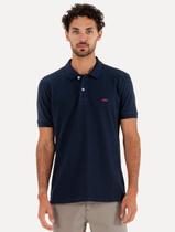 Polo King & Joe Masculina Piquet Slim Red Logo Azul Marinho