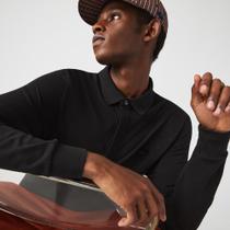 Polo Lacoste Masculina Paris Manga Longa em Algodão Piqué com Stretch