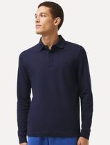 Polo Lacoste Masculina Piquet Manga Longa Paris Stretch Azul Marinho Polo Lacoste Masculina Piquet Manga Longa Paris Stretch Azul Marinho
