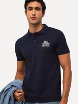 Polo Lacoste Masculina Piquet Vintage Logo Azul Marinho