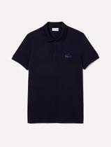 Polo Lacoste Masculina Regular Piquet Quilted Crocodile Badge Azul Marinho