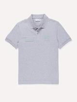 Polo Lacoste Masculina Regular Piquet Sport Sail Print Cinza Mescla