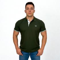 Polo Lisa Masculina Vilejack Manga Curta Bordado Confortavel