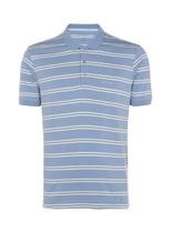 Polo Listras Masculina Azul Medio - Individual