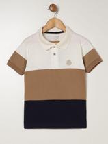 Polo Malha Manga Curta Infantil Para Menino- OFF WHITE Polo Malha Manga Curta Infantil Para Menino- OFF WHITE