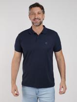 Polo Malha Texturizada Manga Curta Masculina MARINHO