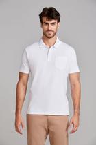 Polo Manga Curta com Bolso Comfort Malha Básica - Branco Polo Manga Curta com Bolso Comfort Malha Básica - Branco