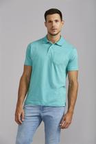 Polo Manga Curta com Bolso Comfort Malha Básica - Verde Jade