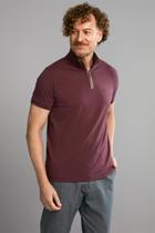 Polo Manga Curta com Zíper Premium Slim Fit - Vinho
