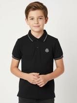 Polo Manga Curta Infantil Para Menino - PRETO Polo Manga Curta Infantil Para Menino - PRETO