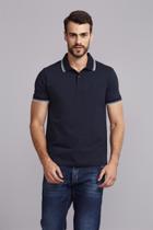 Polo Manga Curta Malha Básica Slim Fit - Azul Marinho