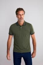 Polo Manga Curta Malha Básica Slim Fit - Verde Escuro