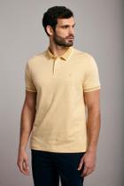 Polo Manga Curta Malha Slim Fit - Amarelo / Creme