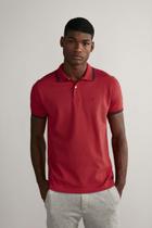 Polo Manga Curta Piquet Básica Slim Fit - Vermelho