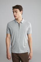 Polo Manga Curta Premium Slim Fit - Cinza Medio