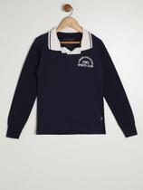 Polo Manga Longa Infantil Para Menino - MARINHO Polo Manga Longa Infantil Para Menino - MARINHO