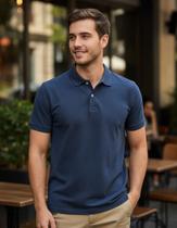 Polo Masculina Básica Slim em Algodão P AO XXG