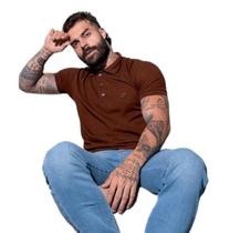 Polo Masculina Camisa Gola De Algodão Tecido Premium Manhood