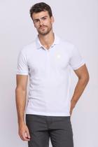 Polo Masculina Curta Com Botão Algodão Polo Wear Branco