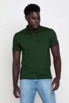 Polo Masculina Detalhe Filete Polo Wear Verde Escuro