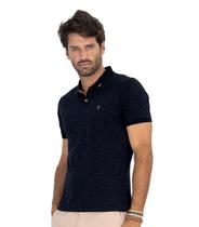 Polo Masculina Em Meia Malha Fio Tinto Diametro Azul