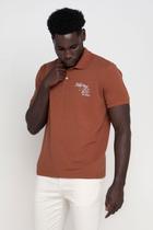 Polo Masculina Estampa Be Natural Polo Wear Marrom Médio