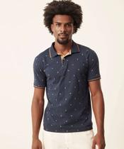 Polo Masculina Estampa Folhas Manga Curta MR-42071 Polo Masculina Estampa Folhas Manga Curta MR-42071