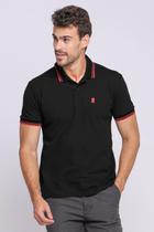 Polo Masculina Filete Duplo Algodão Polo Wear Preto