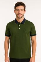 Polo Masculina Headplay Meia Malha Micro Listrado Estilo Casual Elegante
