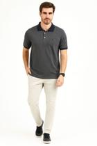 Polo Masculina Headplay Meia Malha Micro Listrado Estilo Casual Elegante