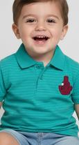 Polo Masculina Infantil Em Malha Molinê Nº 1 Ao 3