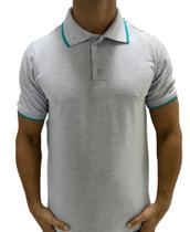 Polo masculina mista mescla com friso